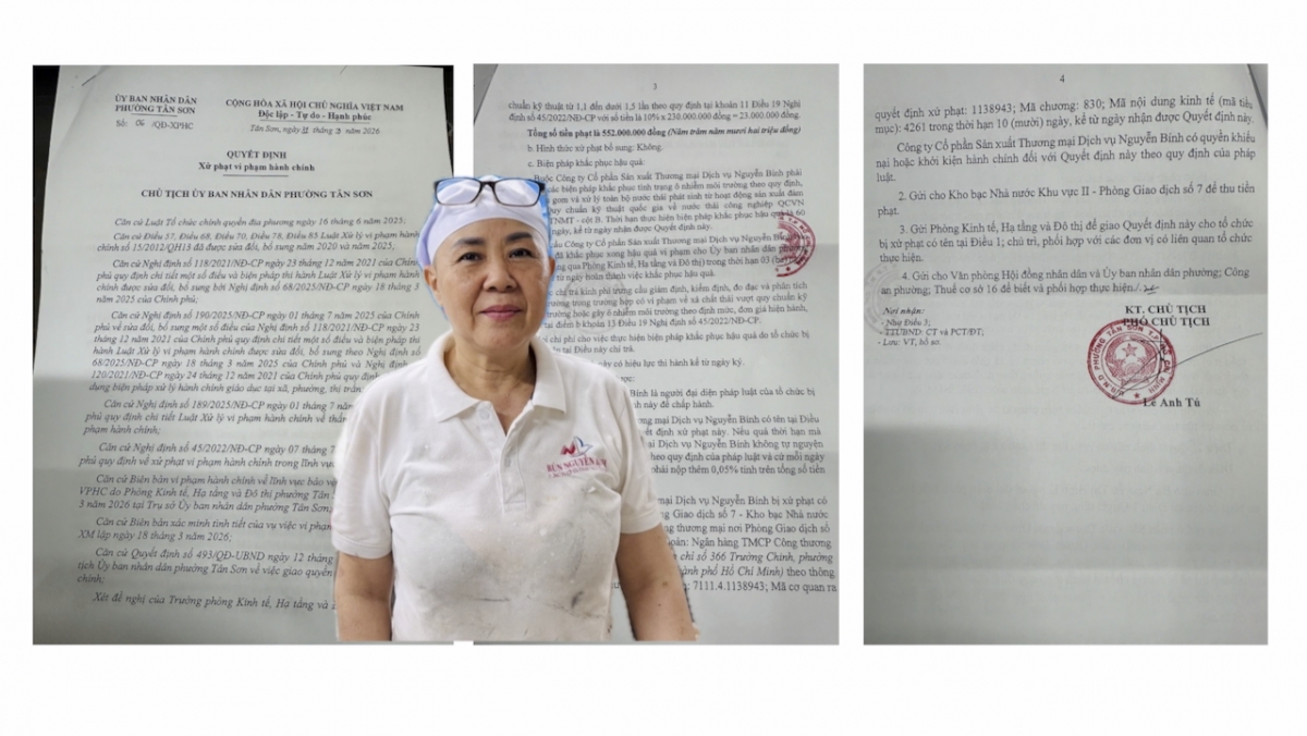 Cơ sở sản xuất bún 70m² ở TP.HCM bị xử phạt 552 triệu đồng vì xả thải